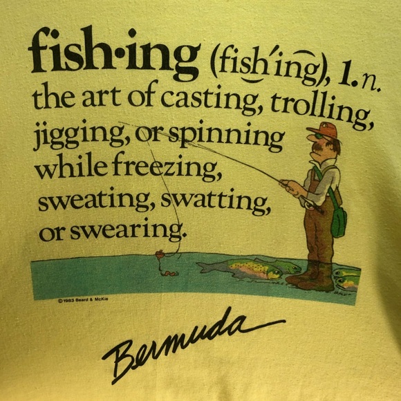 VINTAGE 1983  Fishing T-Shirt  Hanes Single Stitch - Picture 6 of 6